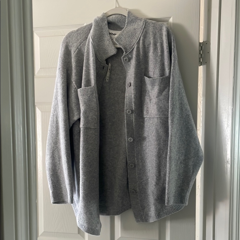 Gray Button-Up Cardigan